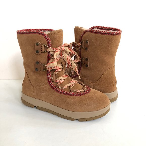 UGG CLASSIC WEATHER HIKER HI CHESTNUT WP LACE UP BOOT US 11 EU